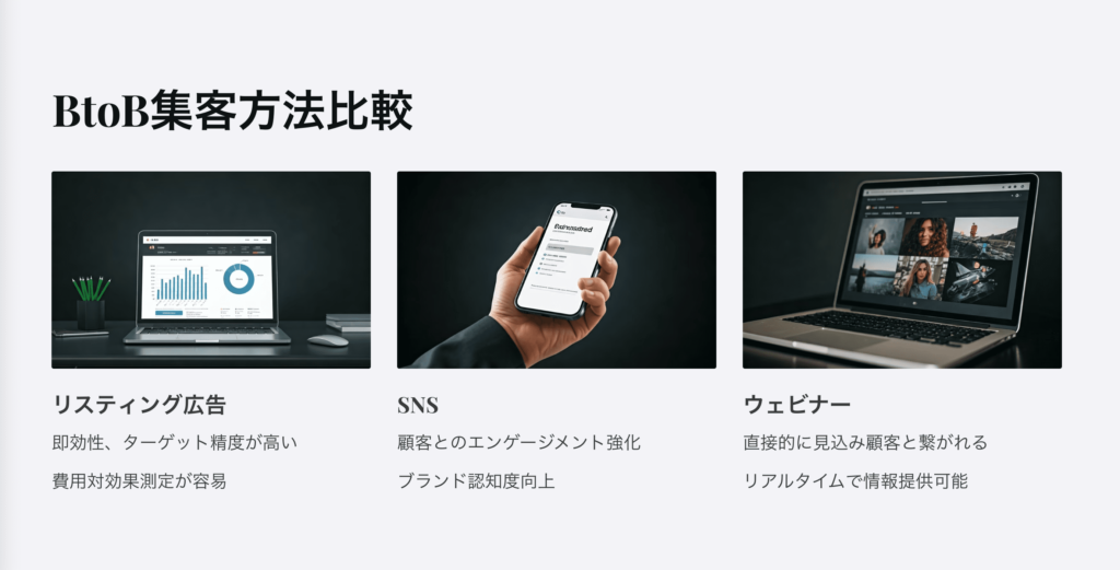 BtoBの様々なWeb集客方法をSEOと比較して紹介